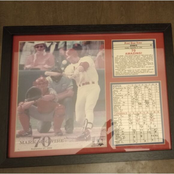 🆕⚾Mark McGuire 70th Home Run Game Score Card Collage - Picture 1 of 8
